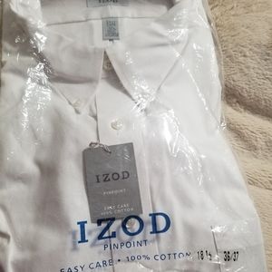 IZOD Pinpoint Oxford Long Sleeve, 18.5, 36-37, XXL